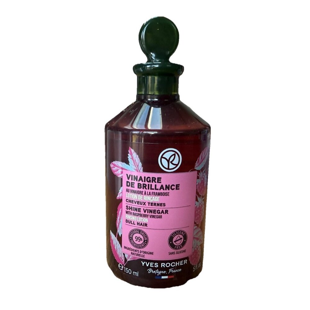 Yves Rocher Shine Vinegar Raspberry Rinsing Lotion for Dull Hair 150mL 5 Oz